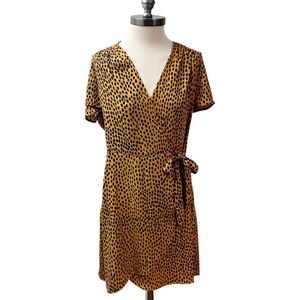 NWT J. Crew Womens Leopard Wrap Dress SZ 4 Office Flowy Versatile Preppy Classic